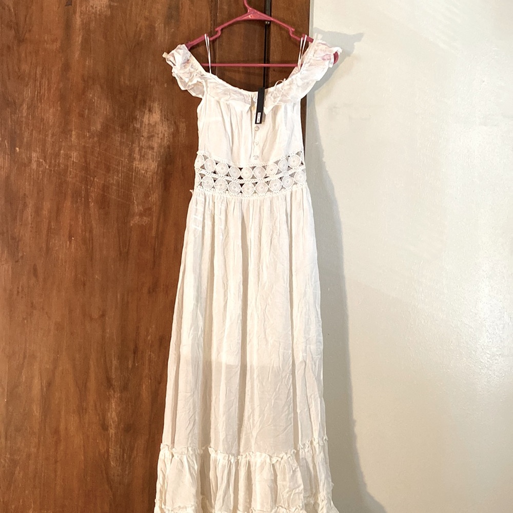 White beach dress.